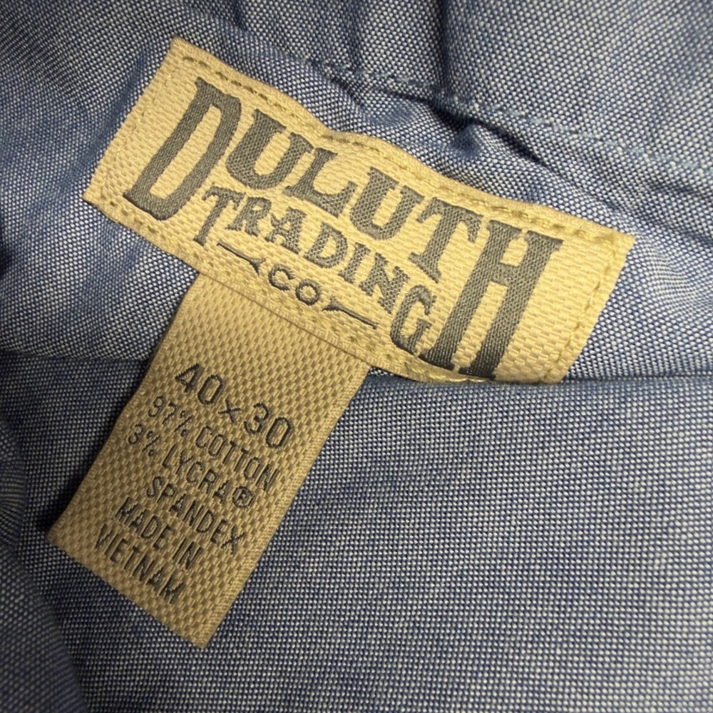 Duluth Trading Pants Mens 40x30 Navy Blue Canvas Chino Minimalist Workwear - Picture 5 of 9
